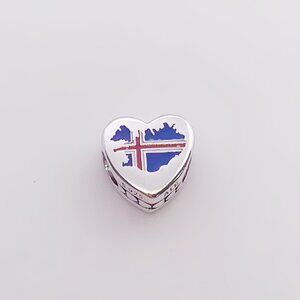 Pandora ICELAND Flag Heart Exclusive Charm